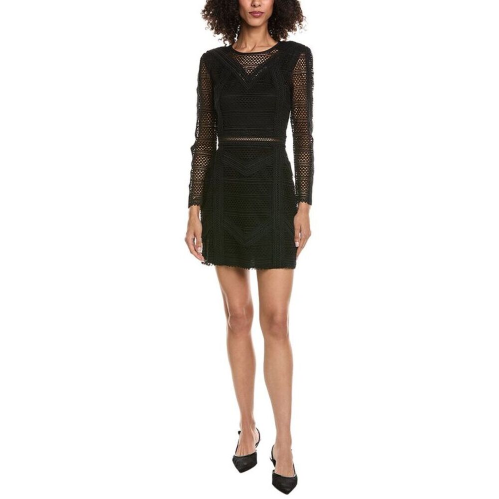 The Kooples Womens  Mix Dentelle Mini Dress, Black